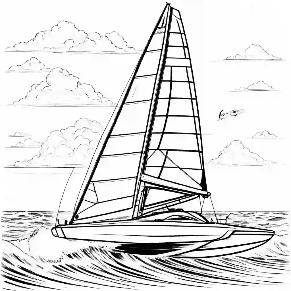 Wind Surfing coloring pages